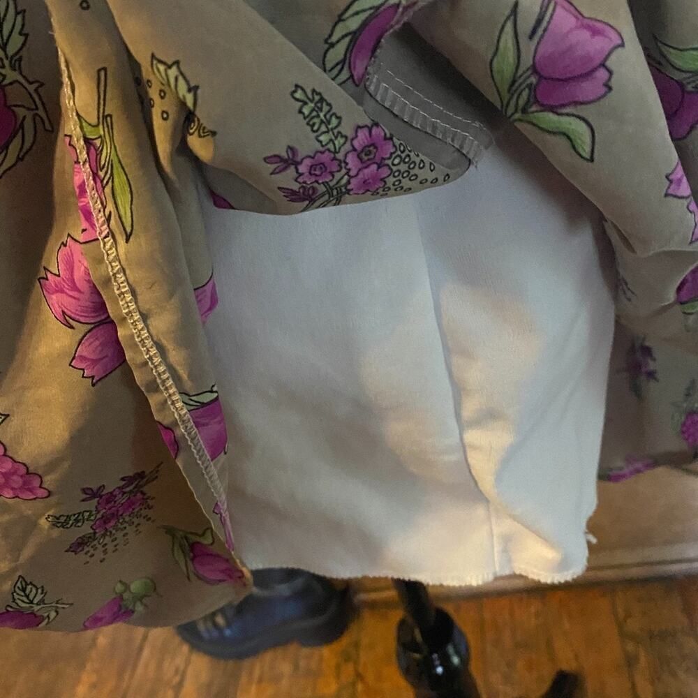 Cottagecore Chyapa Dress Plums Floral Pattern Fruit Spring Dress — Sz 4 - Picture 5 of 10